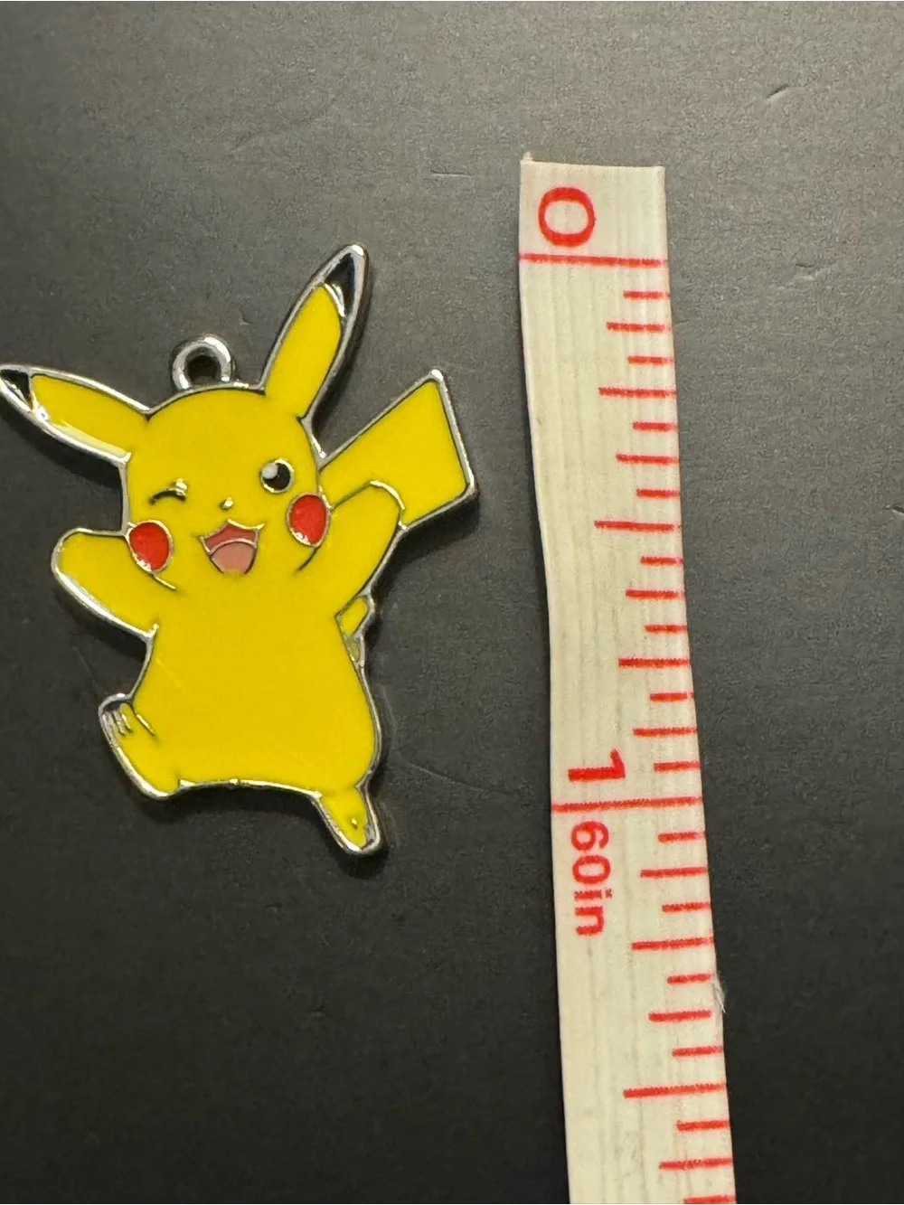 Pokémon Pikachu Enamel Charm Pendant Winking Yellow 1”